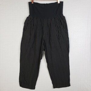 Anthropologie Hei Hei Drop Crotch Harem Pants Linen Blend Foldover Waist size S